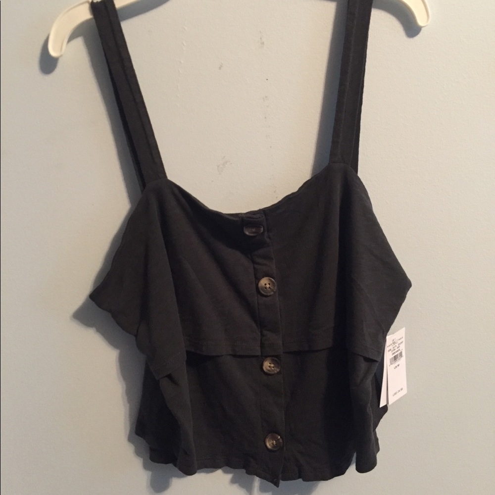 AEO button-up crop top